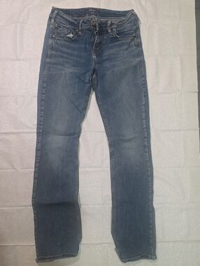 Silver Jeans Women's Straight Leg Medium Blue Denim